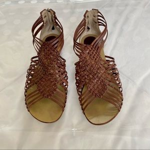 Masiero Brown Woven Gladiator Style Sandals Size 7